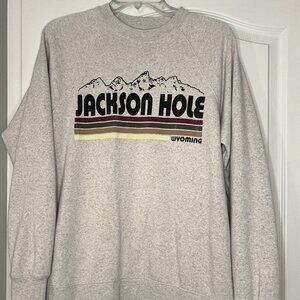 Jackson Hole Grey Crew Sweatshirt